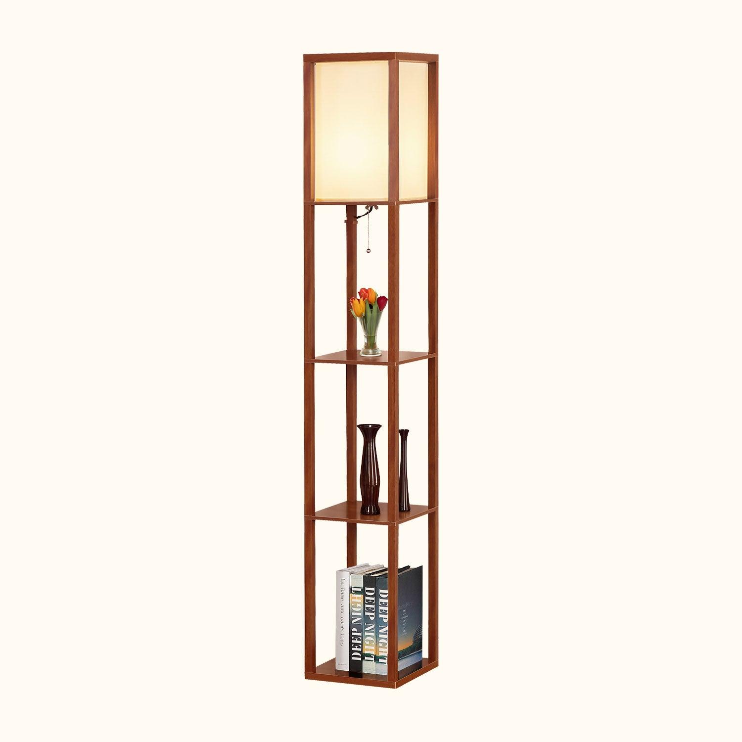 ATAMIN Avery 63" Modern LED Floor Lamp with Display Shelves