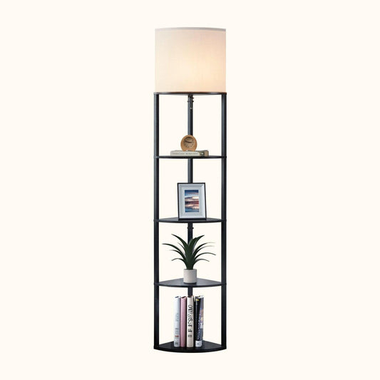 ATAMIN Alvis Edge - 72" Corner Floor Lamp with Shelves