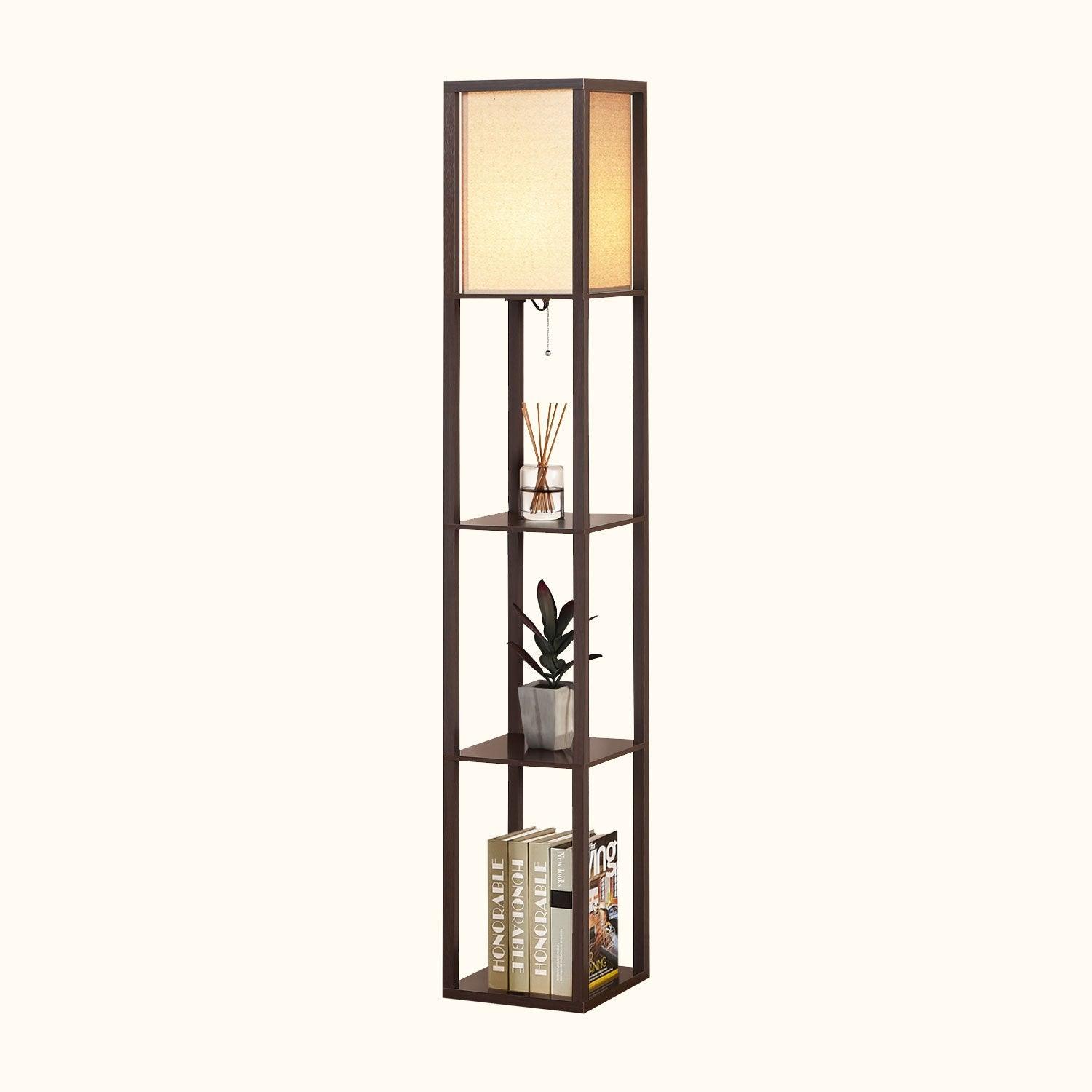 ATAMIN Avery 63" Modern LED Floor Lamp with Display Shelves