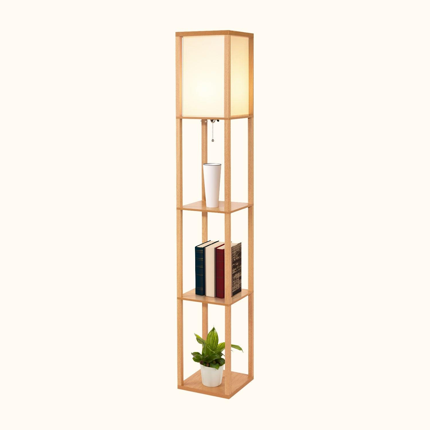 ATAMIN Avery 63" Modern LED Floor Lamp with Display Shelves