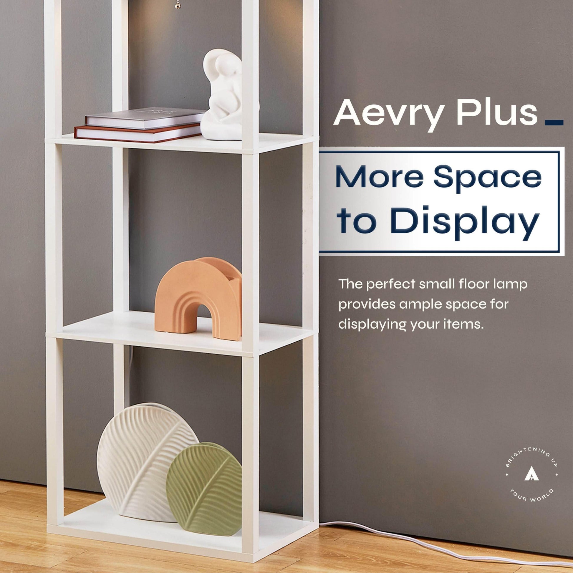 ATAMIN Avery Plus - 63" Floor Lamp with Shelves, LED Bulb Included