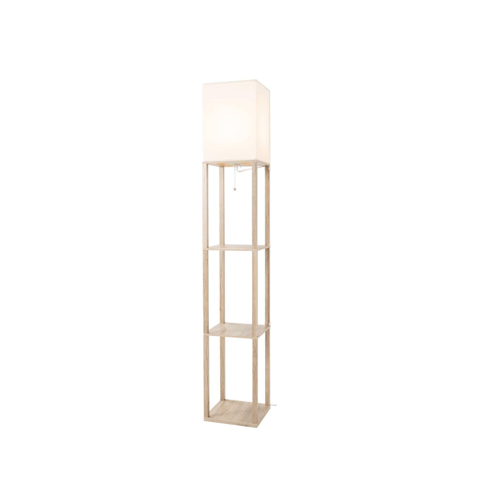 Alvis Minimalistic LED Floor Lamp with Display Shelves - FENLO