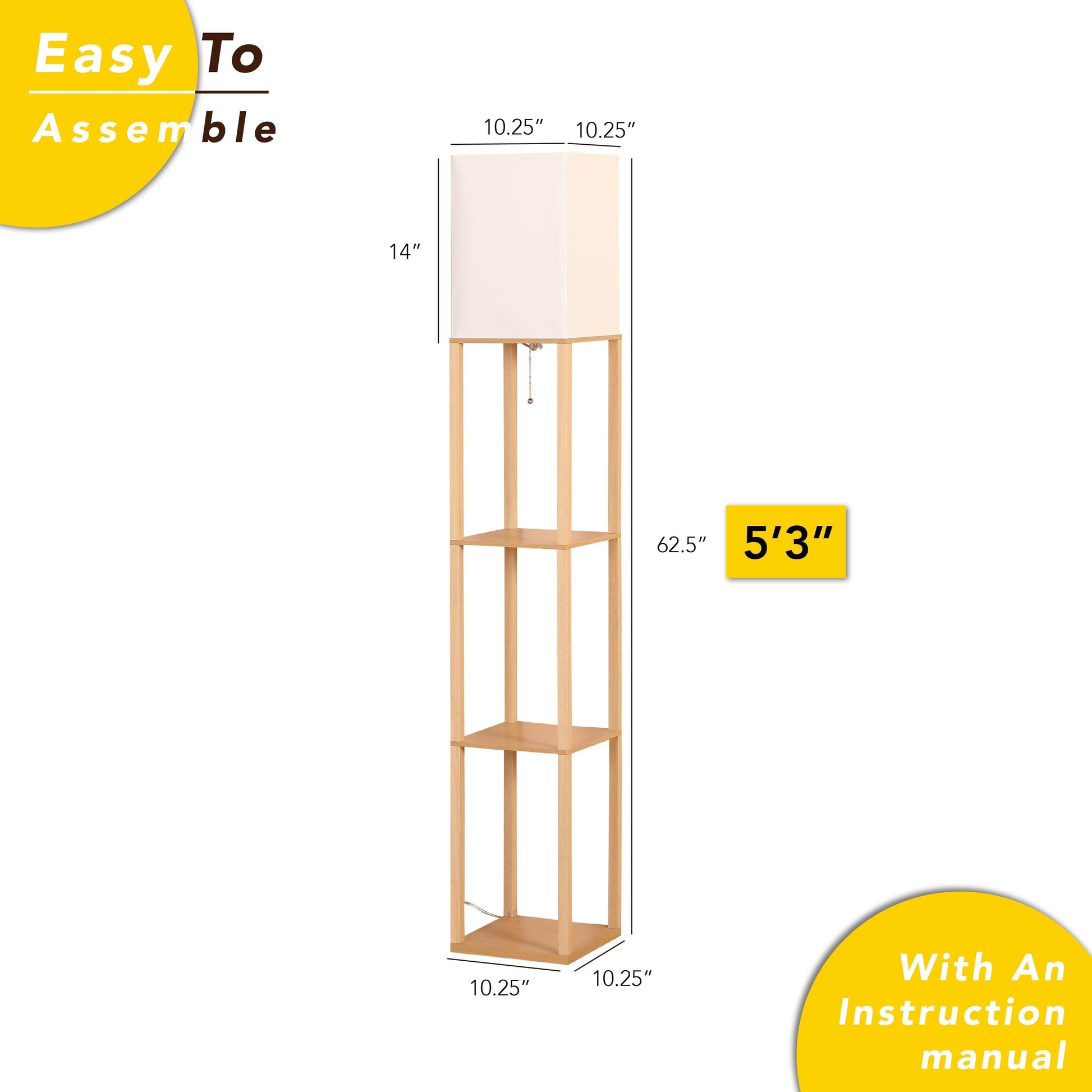 Alvis Minimalistic LED Floor Lamp with Display Shelves - FENLO