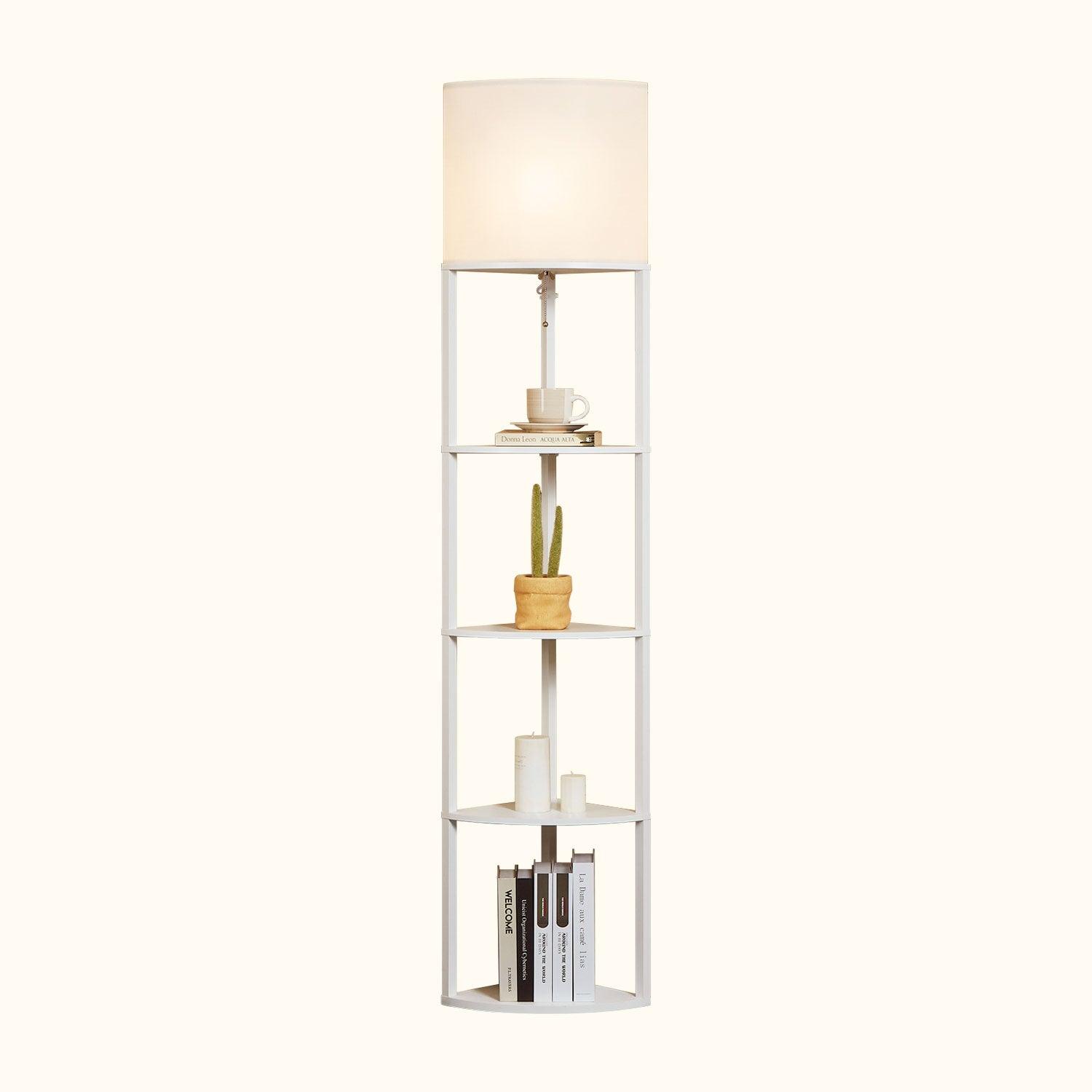 ATAMIN Alvis Edge - 72" Corner Floor Lamp with Shelves