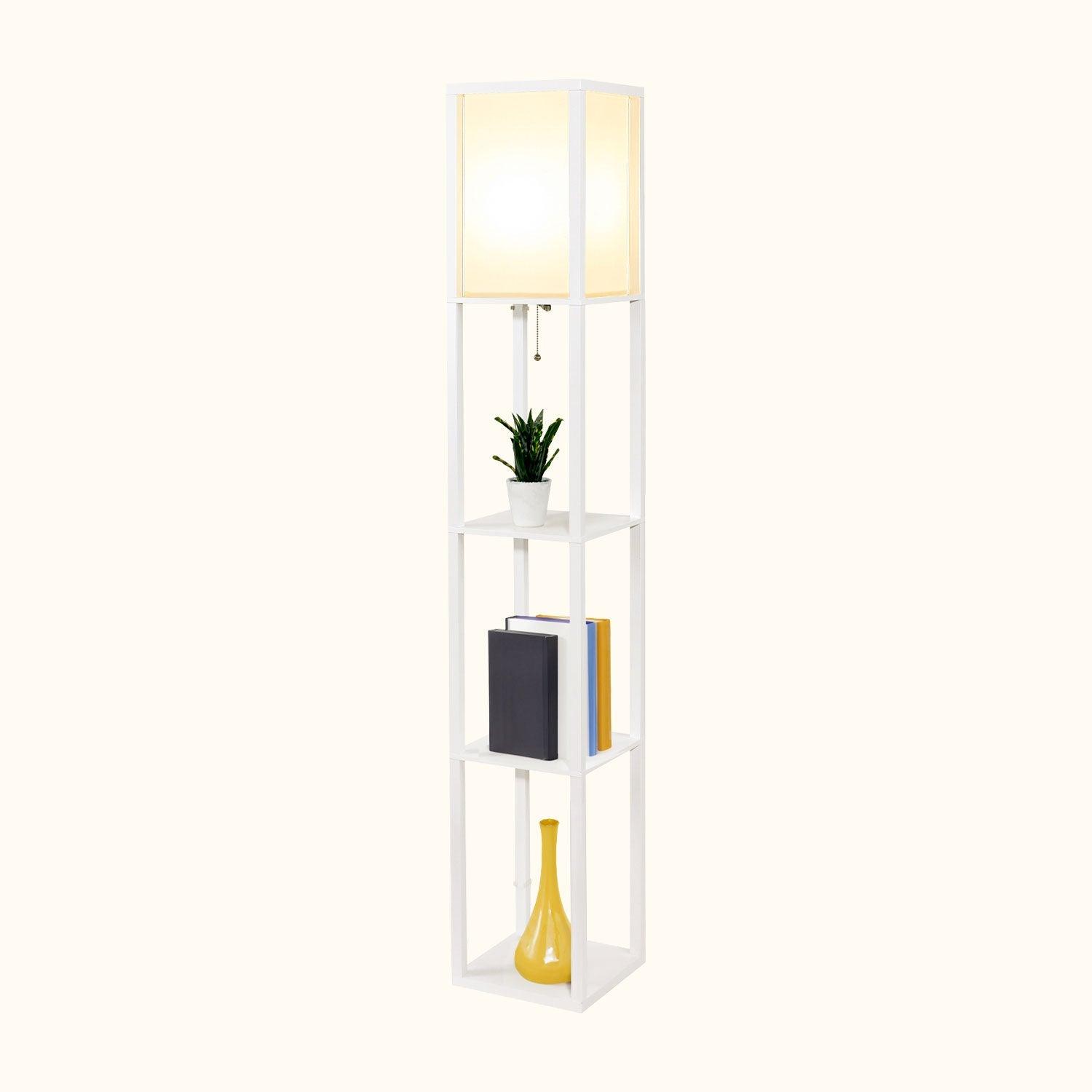 ATAMIN Avery 63" Modern LED Floor Lamp with Display Shelves
