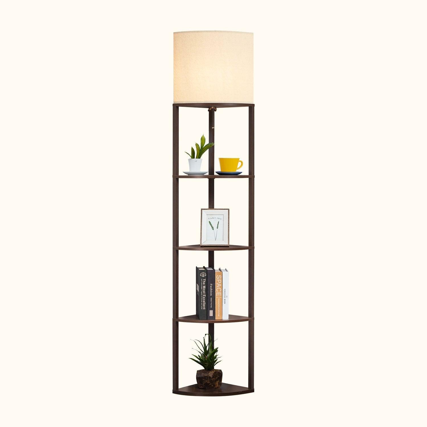 ATAMIN Alvis Edge - 72" Corner Floor Lamp with Shelves