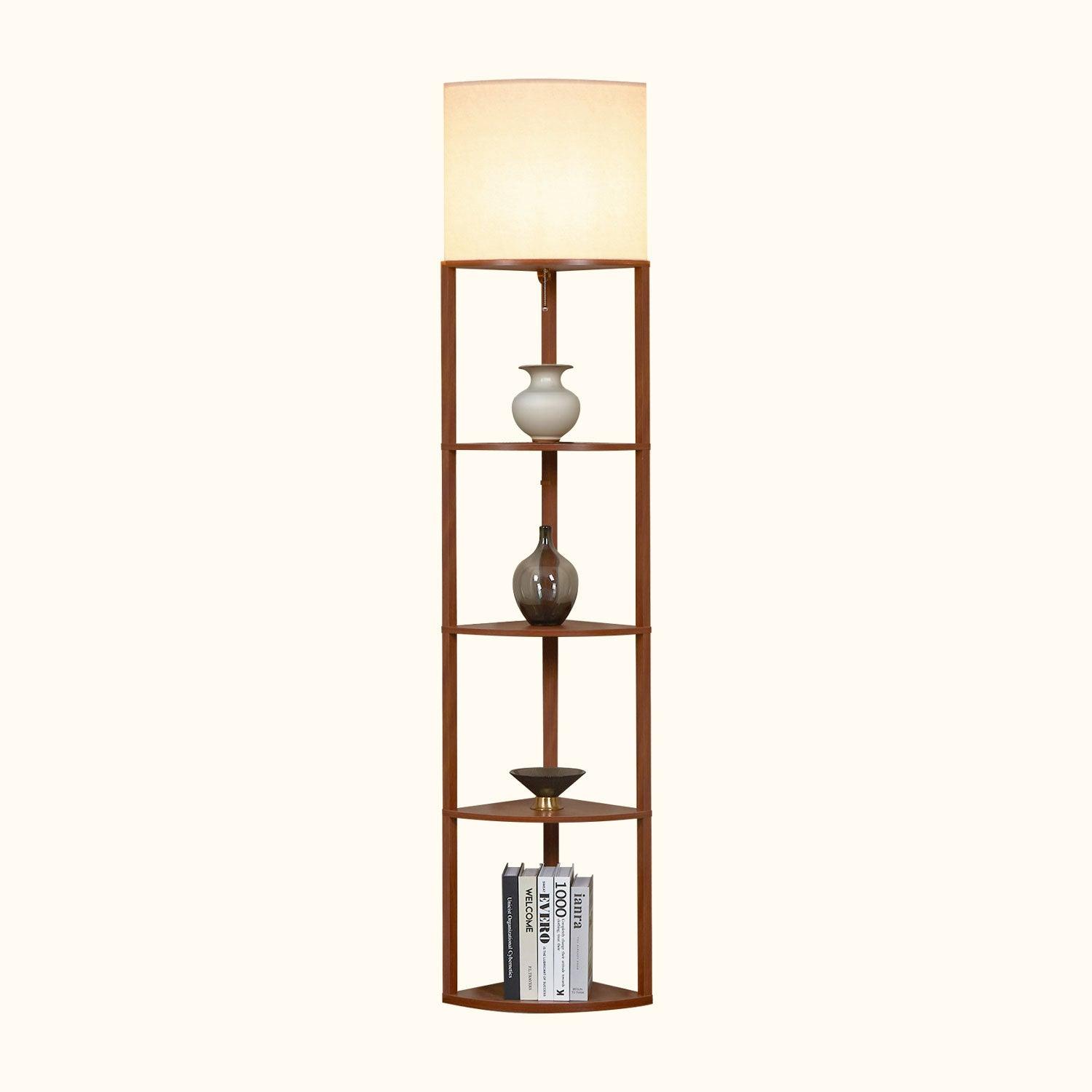 ATAMIN Alvis Edge - 72" Corner Floor Lamp with Shelves