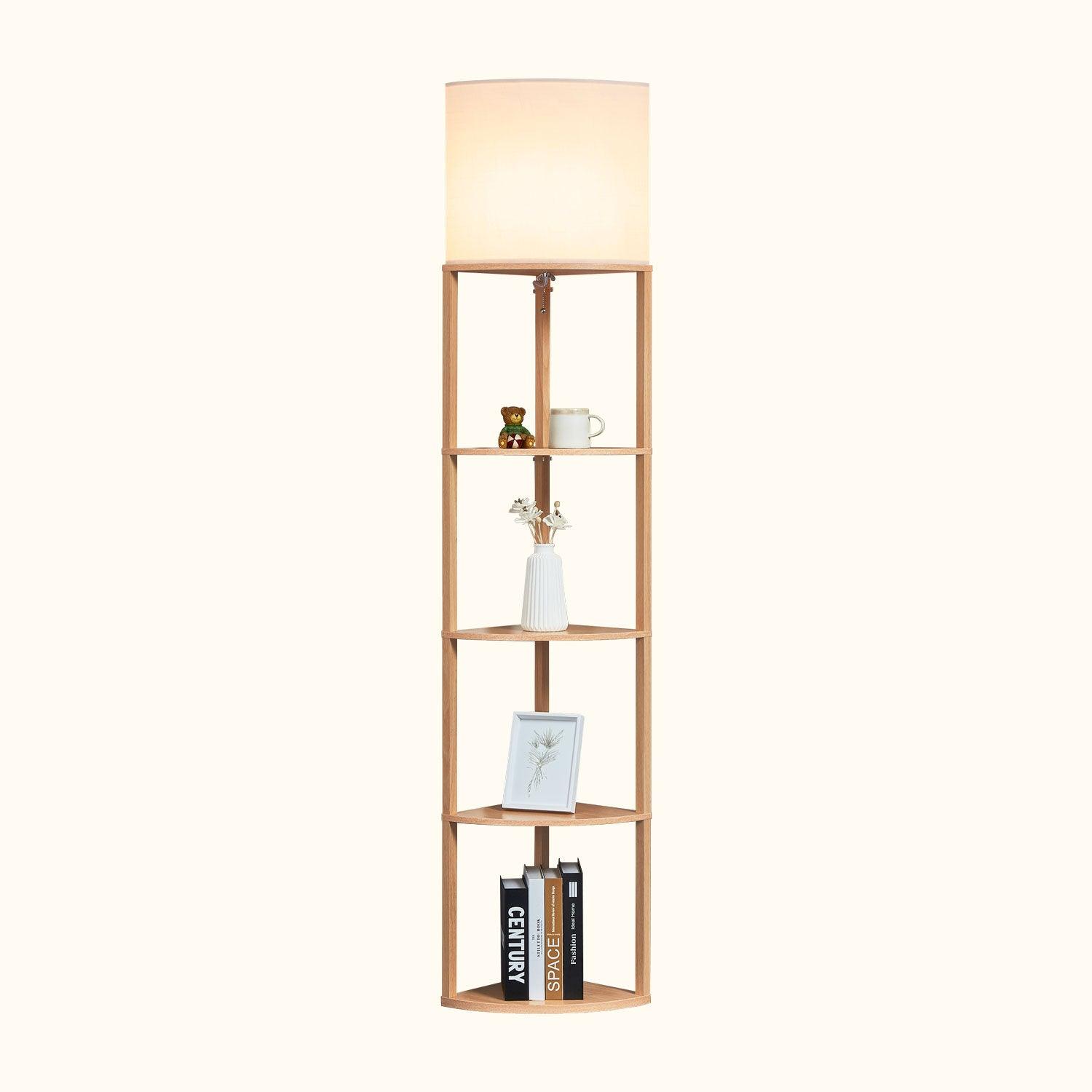 ATAMIN Alvis Edge - 72" Corner Floor Lamp with Shelves