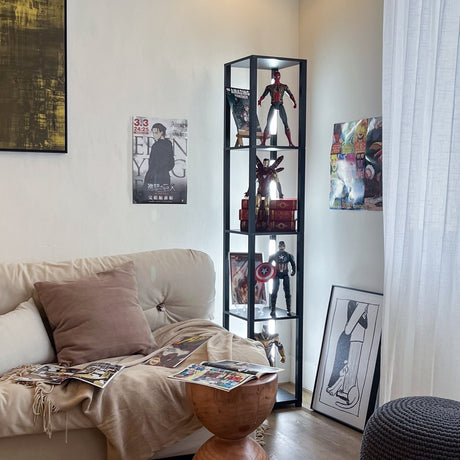 Display shelf with LED for figurines and comics