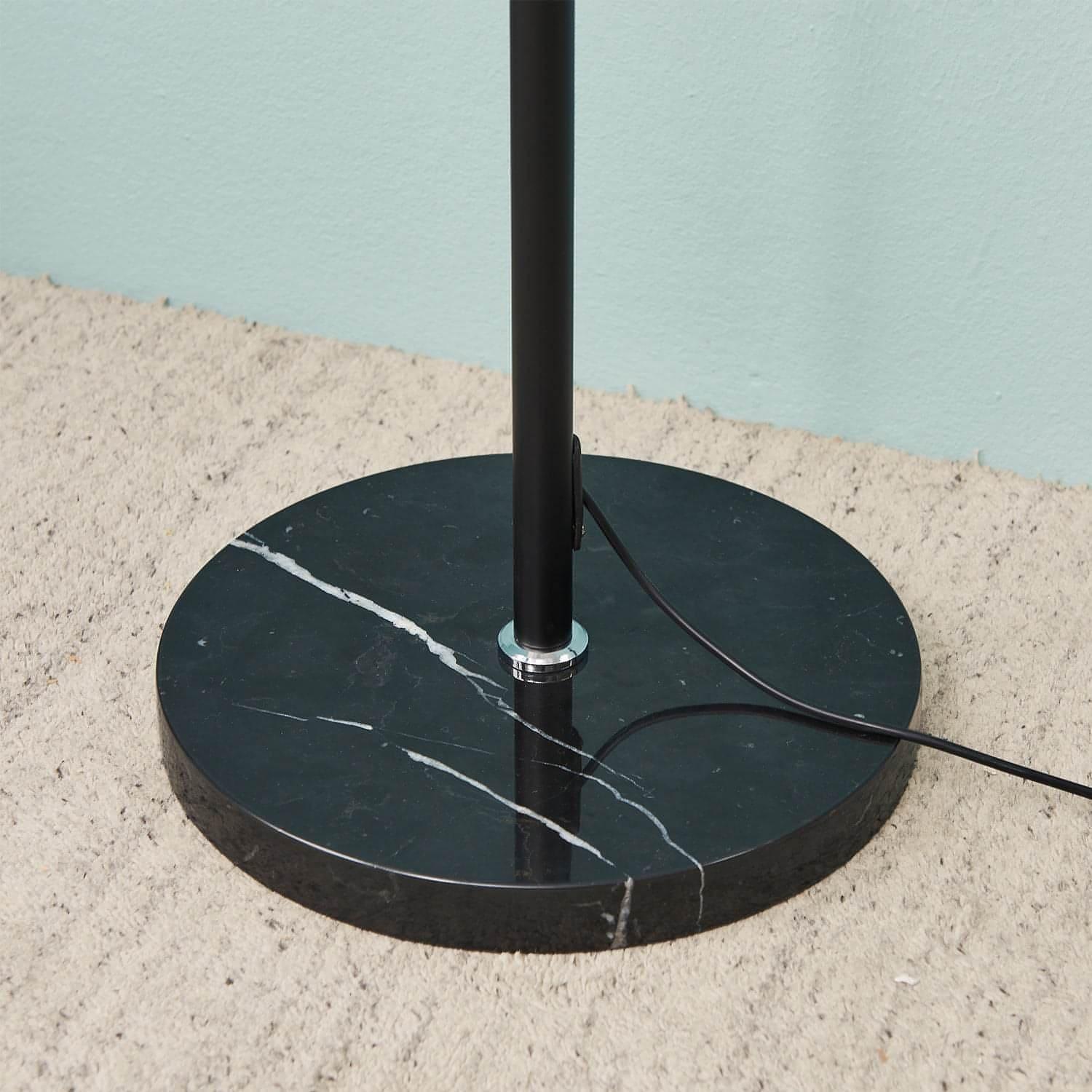 Falon Dimmable Torchiere Floor Lamp With Black Marble Base