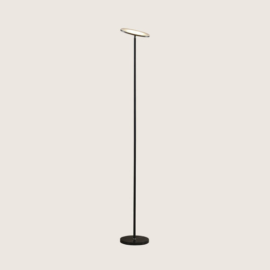 Felton Dimmable LED Torchiere Floor Lamp with Black Marble Base