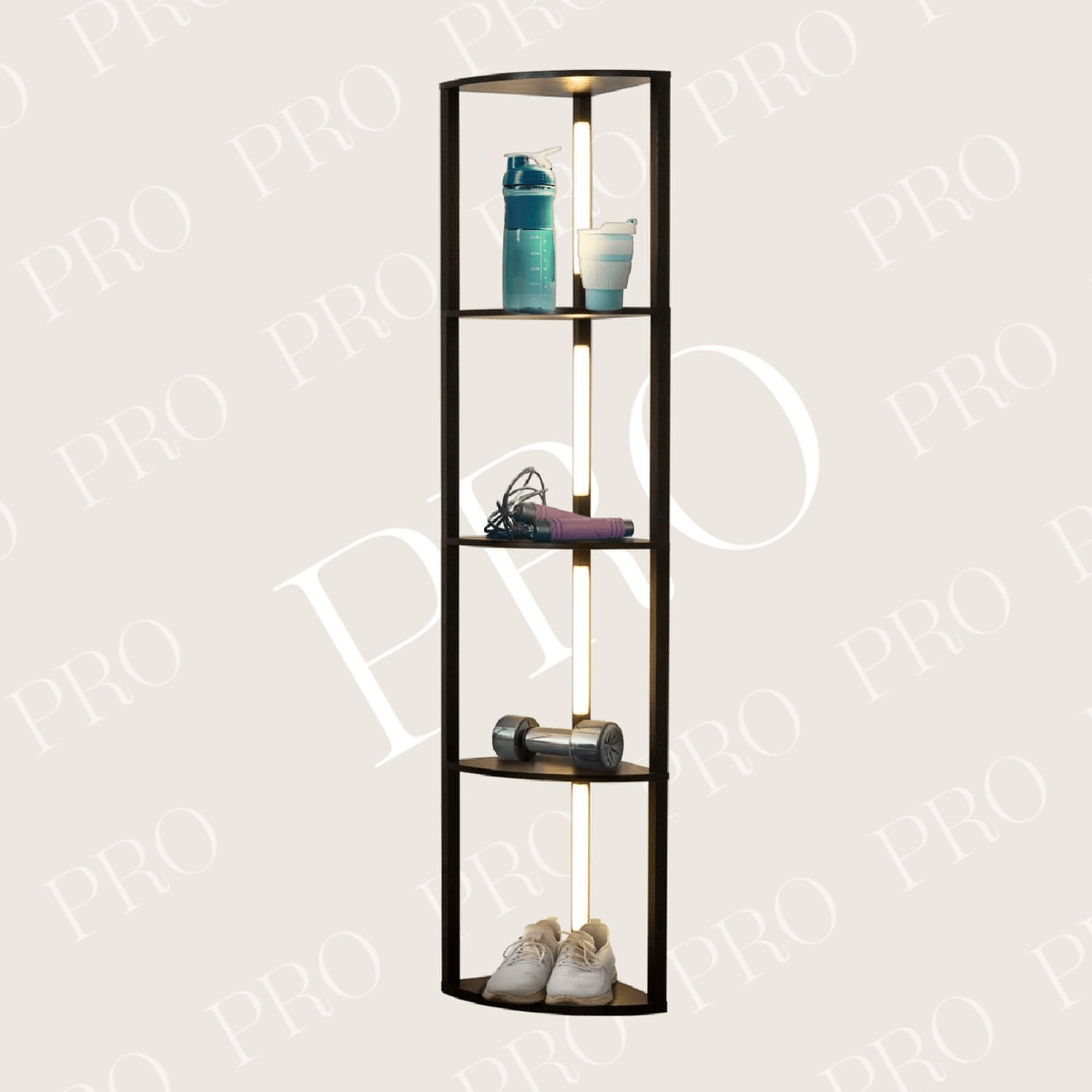 Wooden LED display shelf 