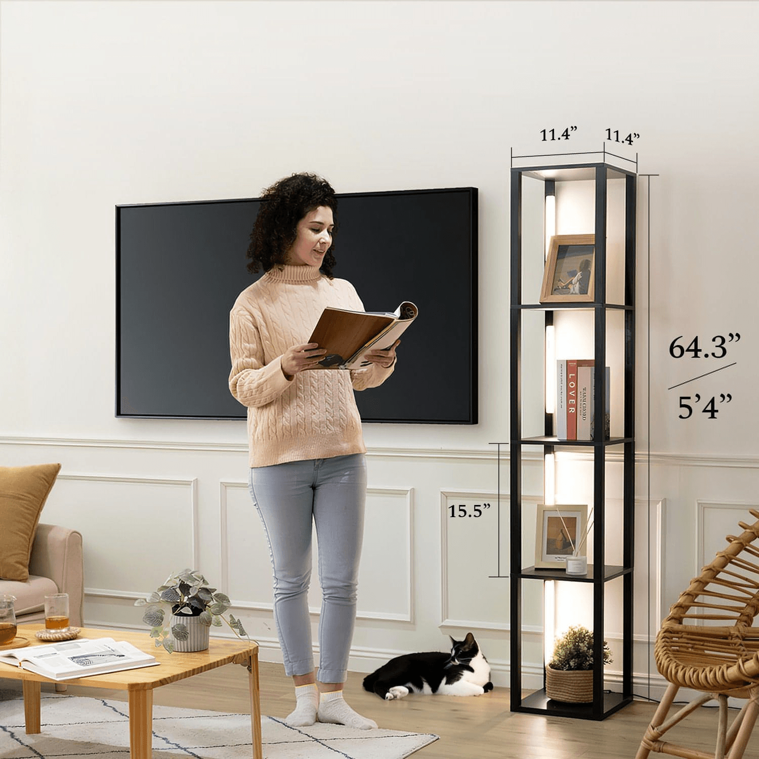 Wooden LED Display Shelf