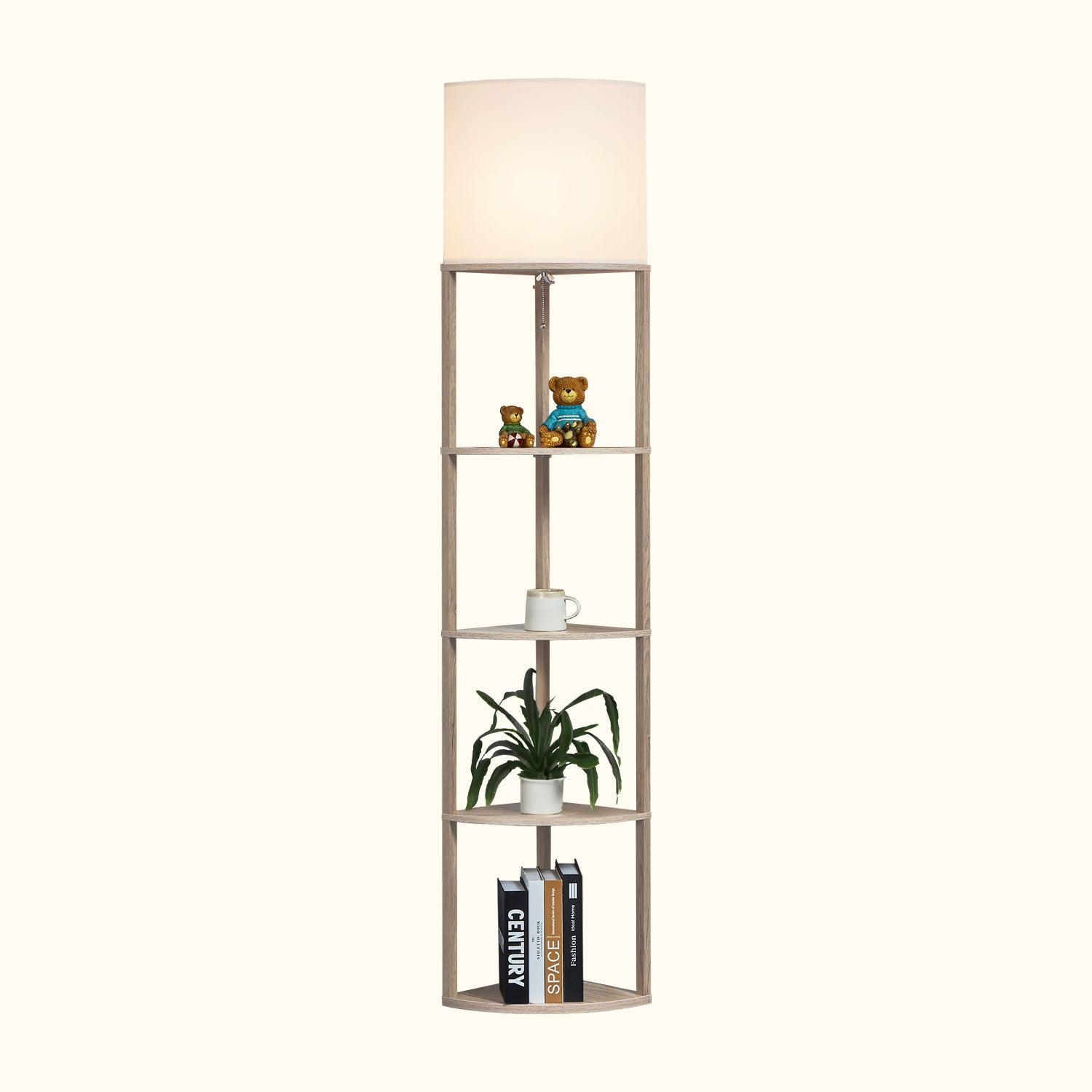 ATAMIN Alvis Edge - 72" Corner Floor Lamp with Shelves